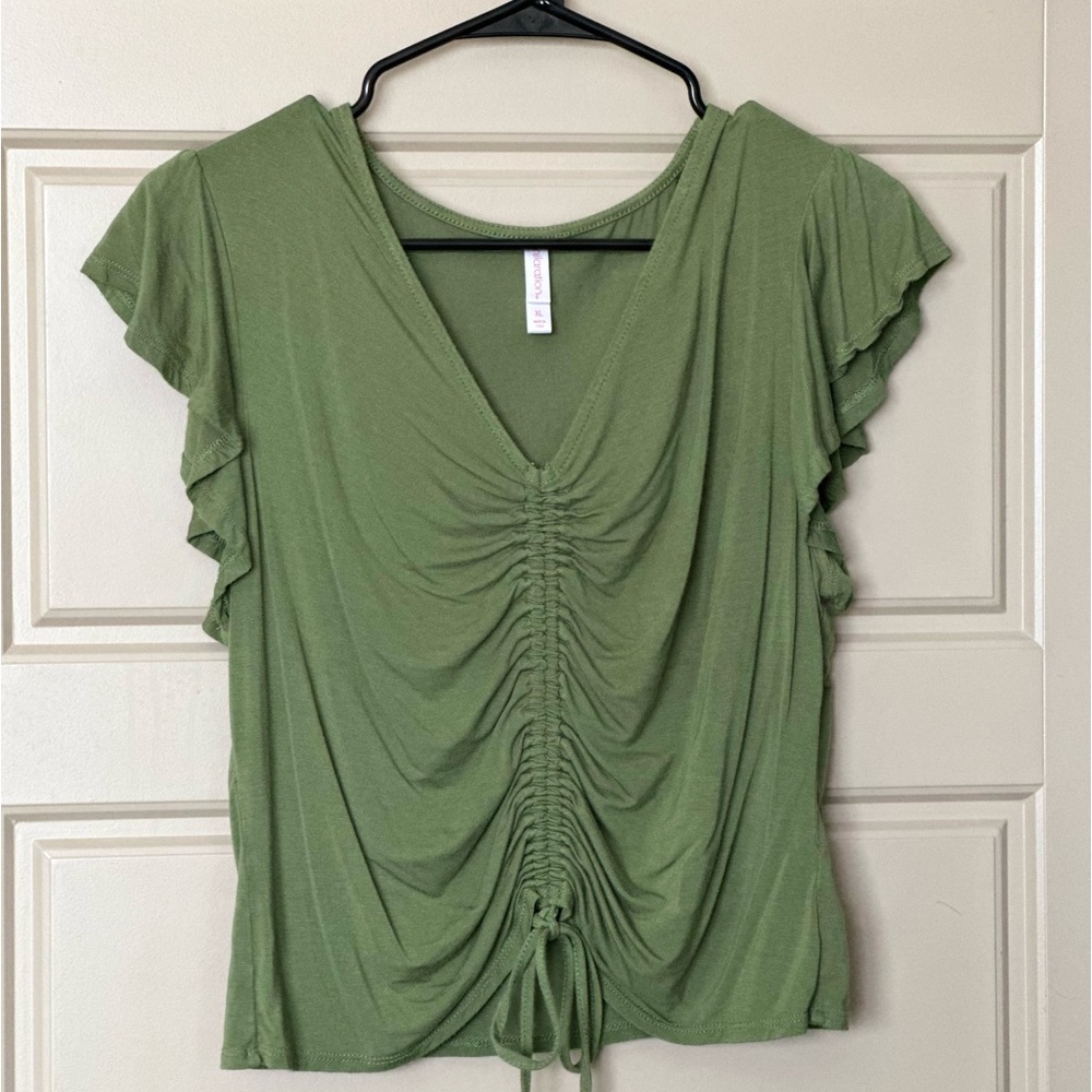 Cinched V-neck Crop